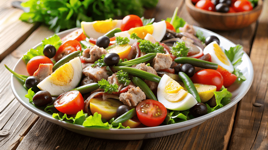 prato de salada perfeita na mesa