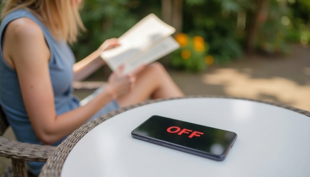 pessoa lendo sem o celular na mão